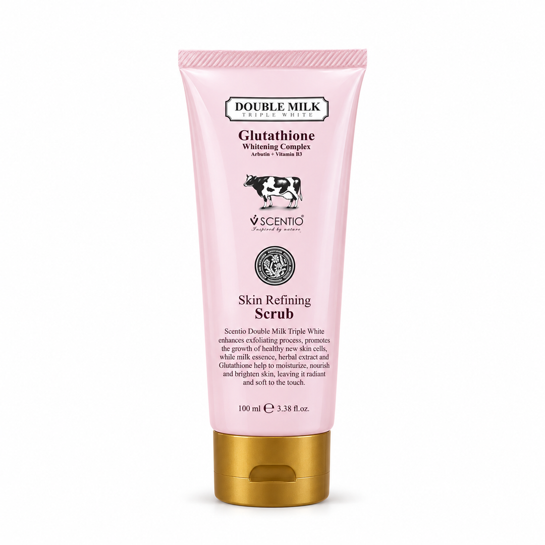 Scentio Double Milk Triple White Skin Refining Scrub 100 ml — on white background