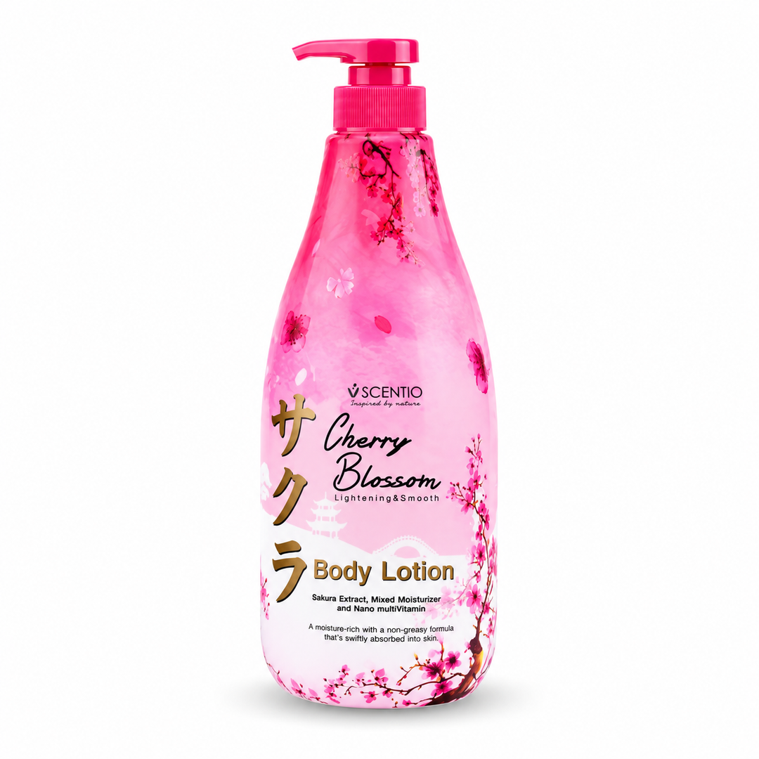 Scentio Cherry Blossom Lightening & Smooth Body Lotion 700 ml — on white background