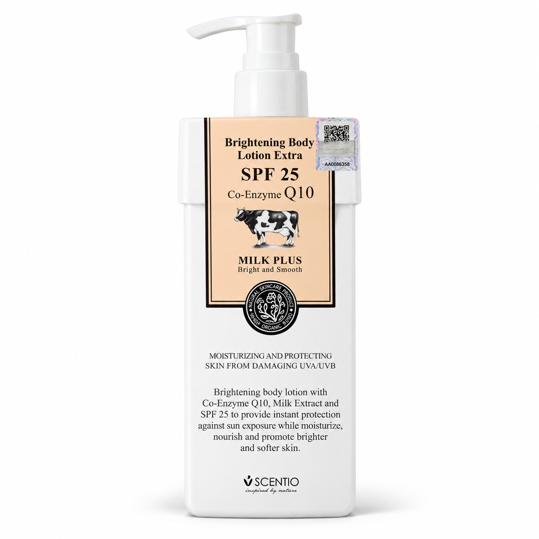 Scentio Milk Plus Brightening Body Lotion Extra SPF 25 250 ml — on white background
