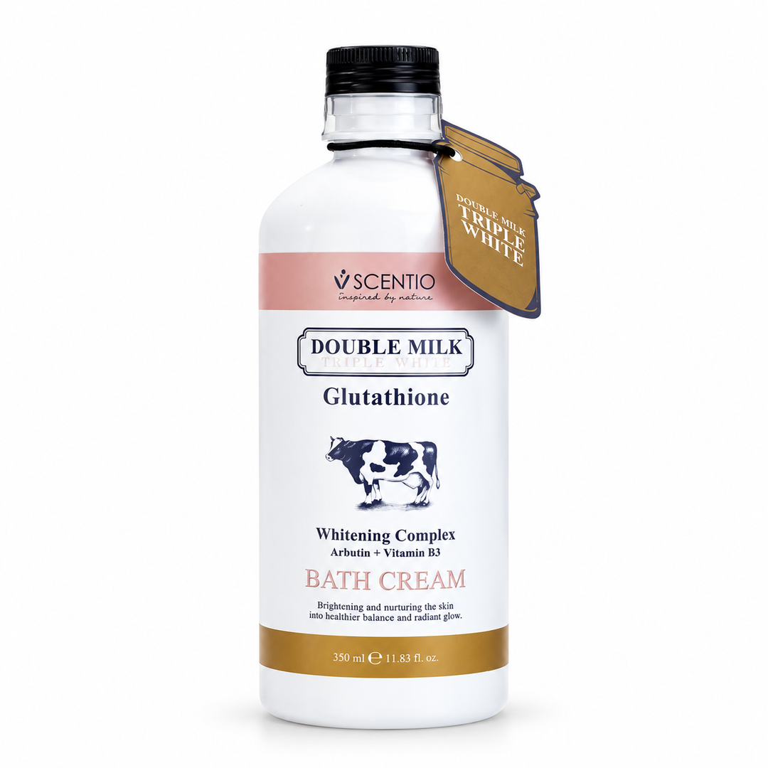 Scentio Double Milk Triple White Bath Cream 350 ml — on white background