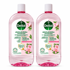 Dettol Plant Sourced Multi-Purpose Disinfectant White Peach Blossom & Grapefruit 1 L – 2 Bottles — exact multipack quantity on a white background