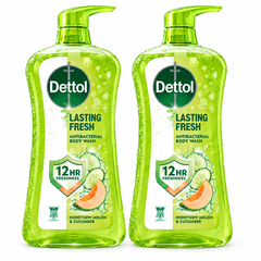 Dettol Lasting Fresh Honeydew Melon & Cucumber Body Wash 950 ml – 2 Bottles — exact multipack quantity on a white background