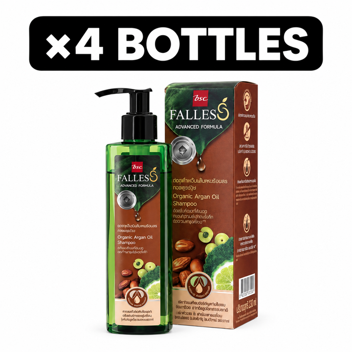 Falless Organic Argan Oil Shampoo 230ml – 4 Bottles