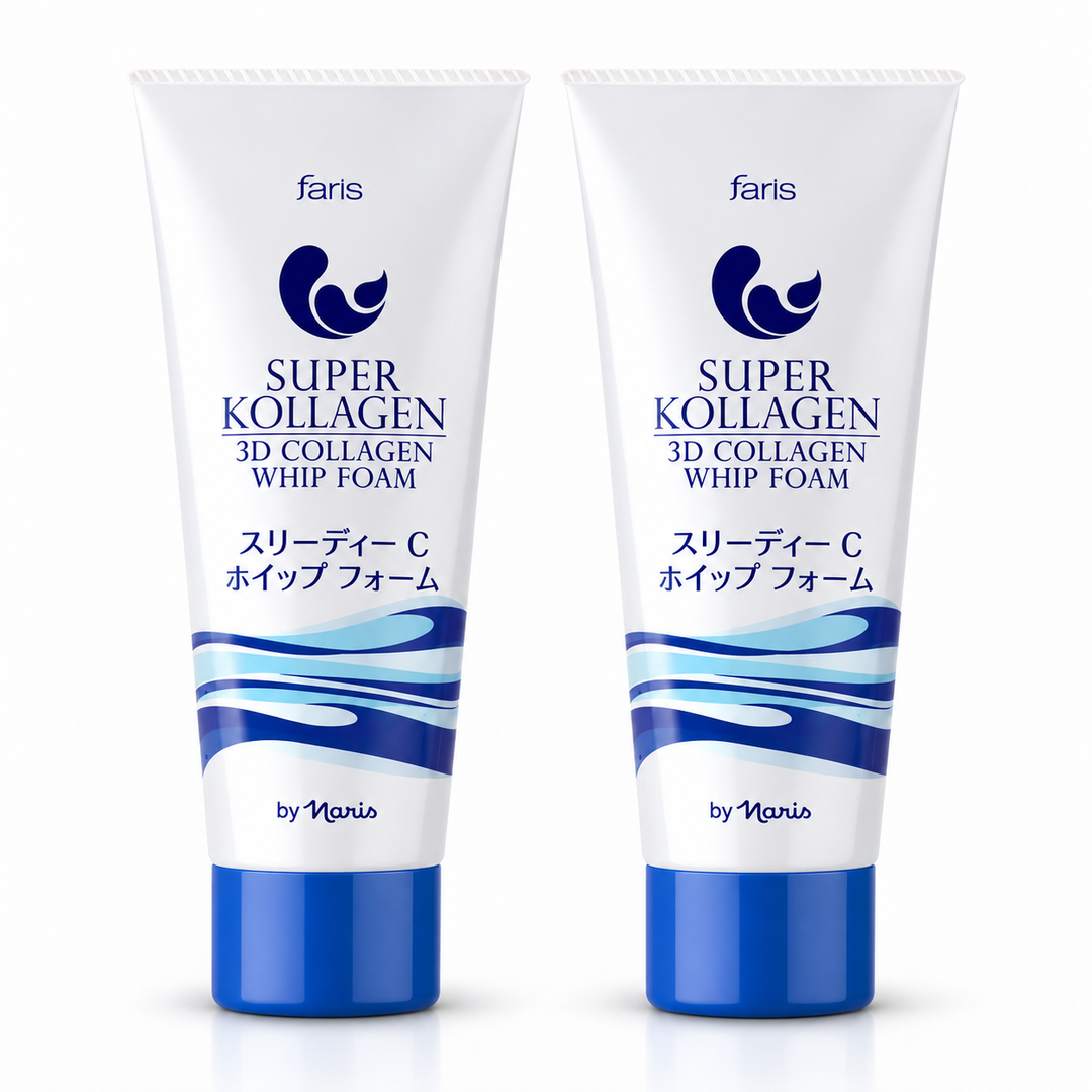 Faris by Naris Super Kollagen 3D Collagen Whip Foam 80 g – 2 Tubes on white background