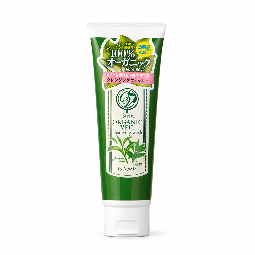 Faris by Naris Organic Veil Green Tea Cleansing Wash 120 g on white background
