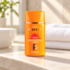 Faris by Naris Perfect Sun Protection Lotion SPF50 PA+++ 30 ml — bathroom setting
