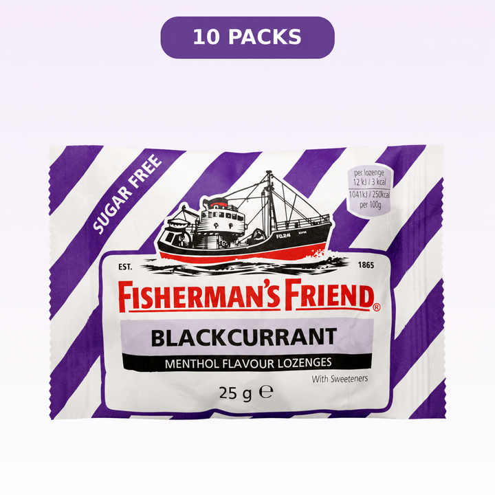 Fisherman's Friend Blackcurrant Sugar Free Lozenges — 10 packs