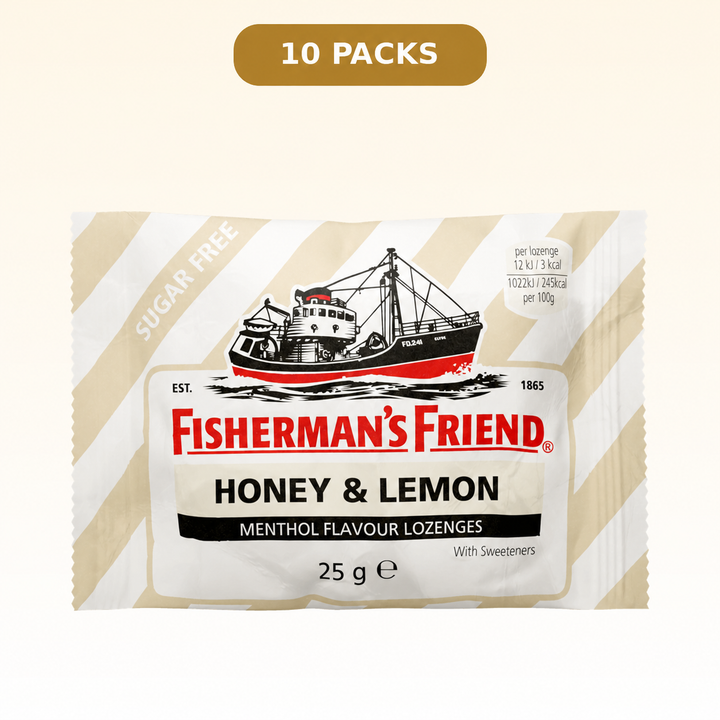 Fisherman's Friend Honey & Lemon Sugar Free Lozenges — 10 packs