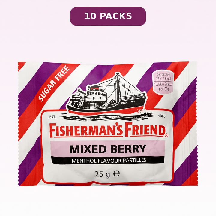 Fisherman's Friend Mixed Berry Sugar Free Lozenges — 10 packs