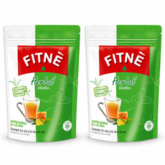 FITNÉ Green Tea Flavoured Senna Herbal Infusion, 30 Tea Bags – 2 Pouches