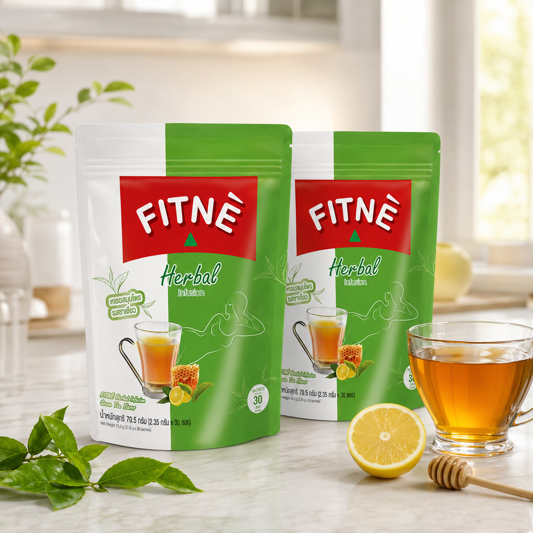 Two 30-sachet packs of FITNÉ Herbal Green Tea Infusion with honey lemon tea