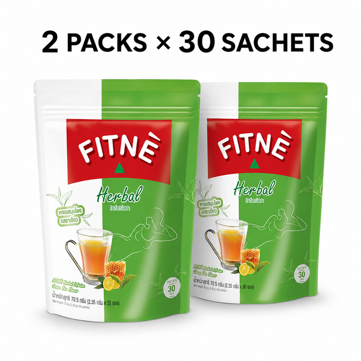 FITNÉ Herbal Green Tea Infusion bundle of 2 packs with 30 sachets each