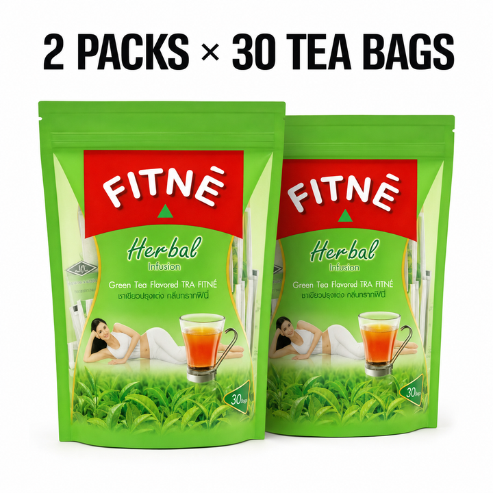 FITNE Herbal Green Tea Infusion bundle of 2 packs with 30 tea bags per pack