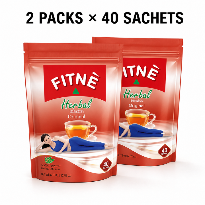 Two FITNÉ Original Herbal Infusion packs with 40 tea bags each – 80 tea bags total