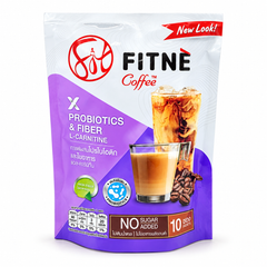 FITNÉ Coffee with Probiotics, Fiber & L-Carnitine 10 Sachets – 1 Pouch — exactly 1 sealed retail units on white