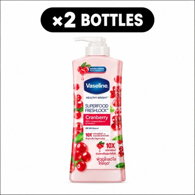 Vaseline Healthy Bright Superfood Freshlock Cranberry Body Lotion 300 ml × 2 – pack cover
