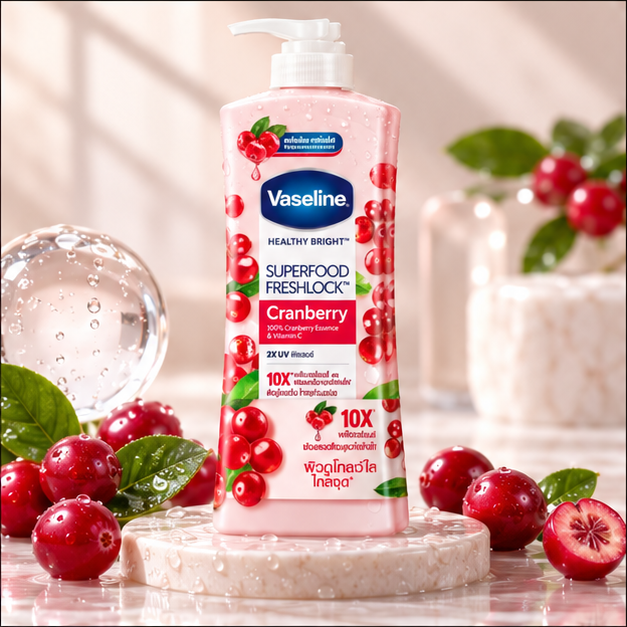 Vaseline Healthy Bright Superfood Freshlock Cranberry Body Lotion 300 ml × 2 – detail image