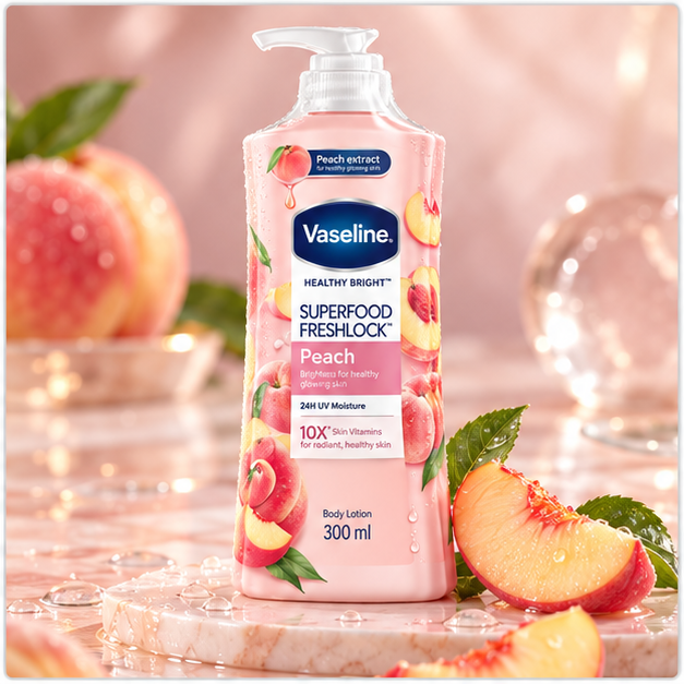 Vaseline Healthy Bright Superfood Freshlock Peach Body Lotion 300 ml × 2 – detail image