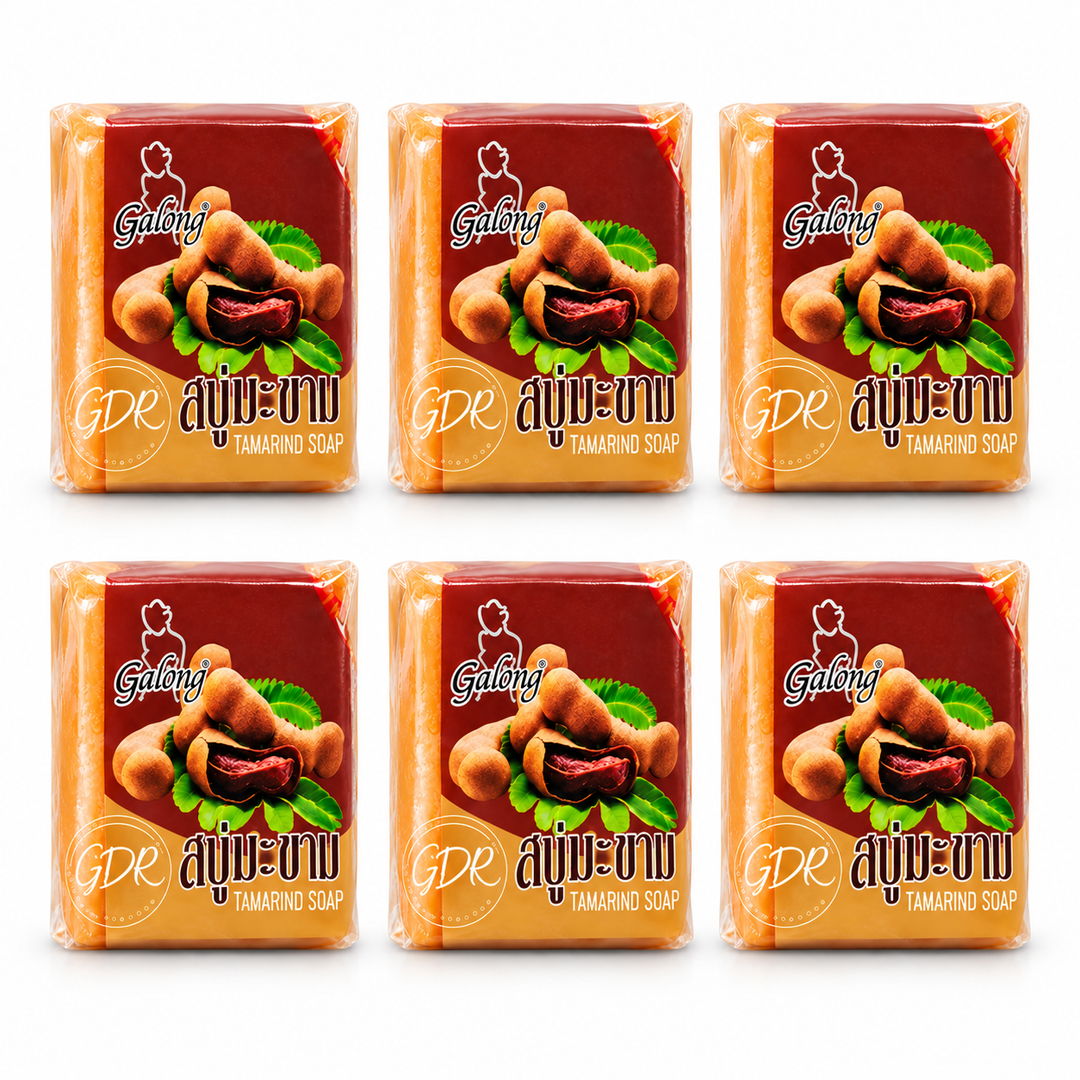 Galong Tamarind Soap 65 g – 6 Bars — exact quantity on white