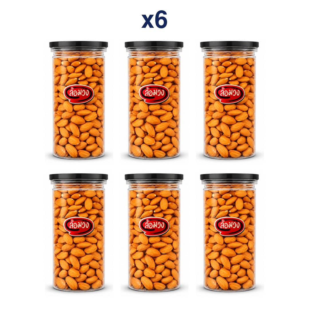 Rom-Wong Plain Roasted Almonds 400 g Jar — 6 Jars | 400 g Each — exact retail pack quantity