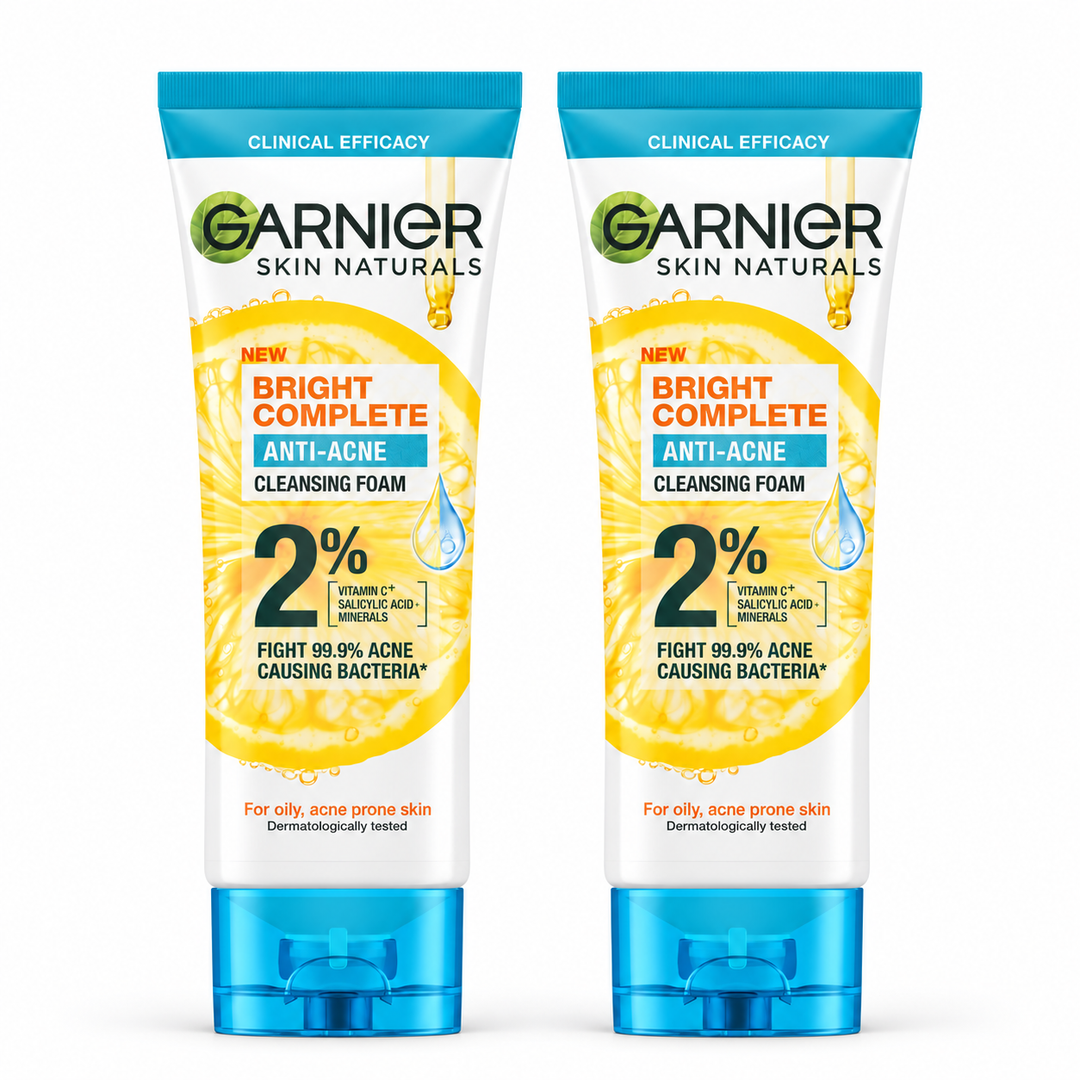 Garnier Bright Complete Anti-Acne Cleansing Foam 100 ml – 2 Tubes