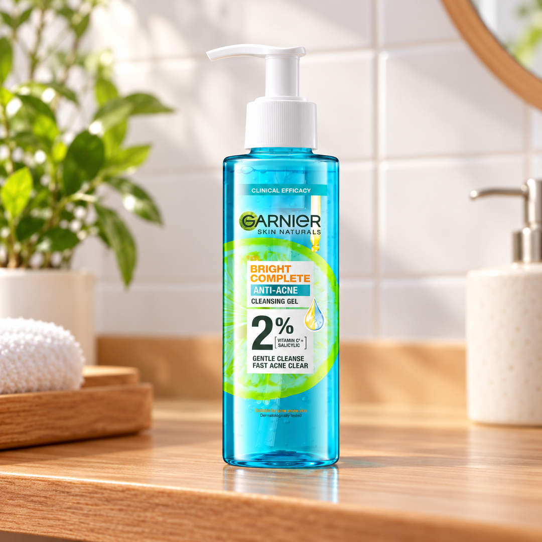 Garnier Bright Complete Anti-Acne Gel Wash 120 ml — lifestyle view