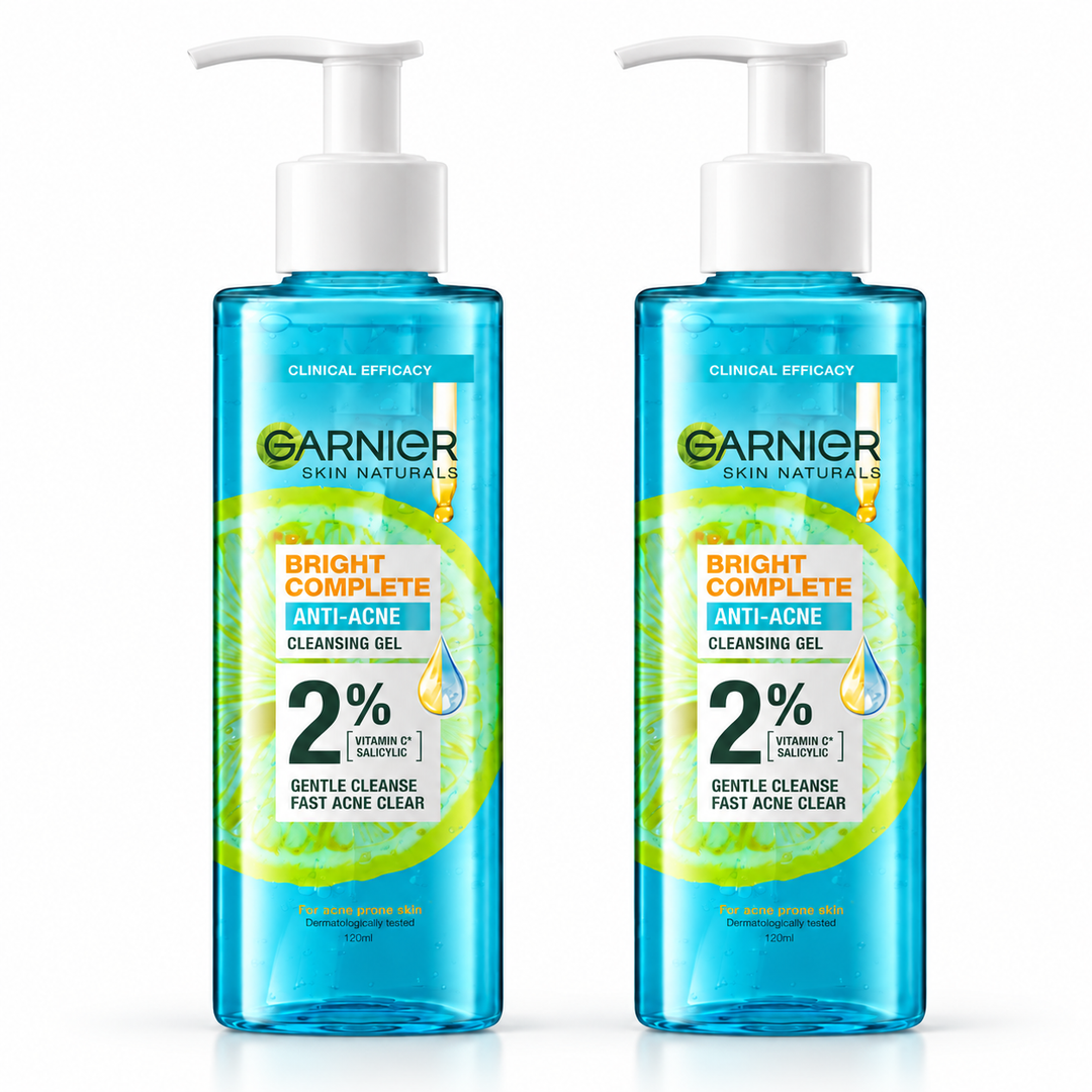 Garnier Bright Complete Anti-Acne Gel Wash 120 ml – 2 Bottles