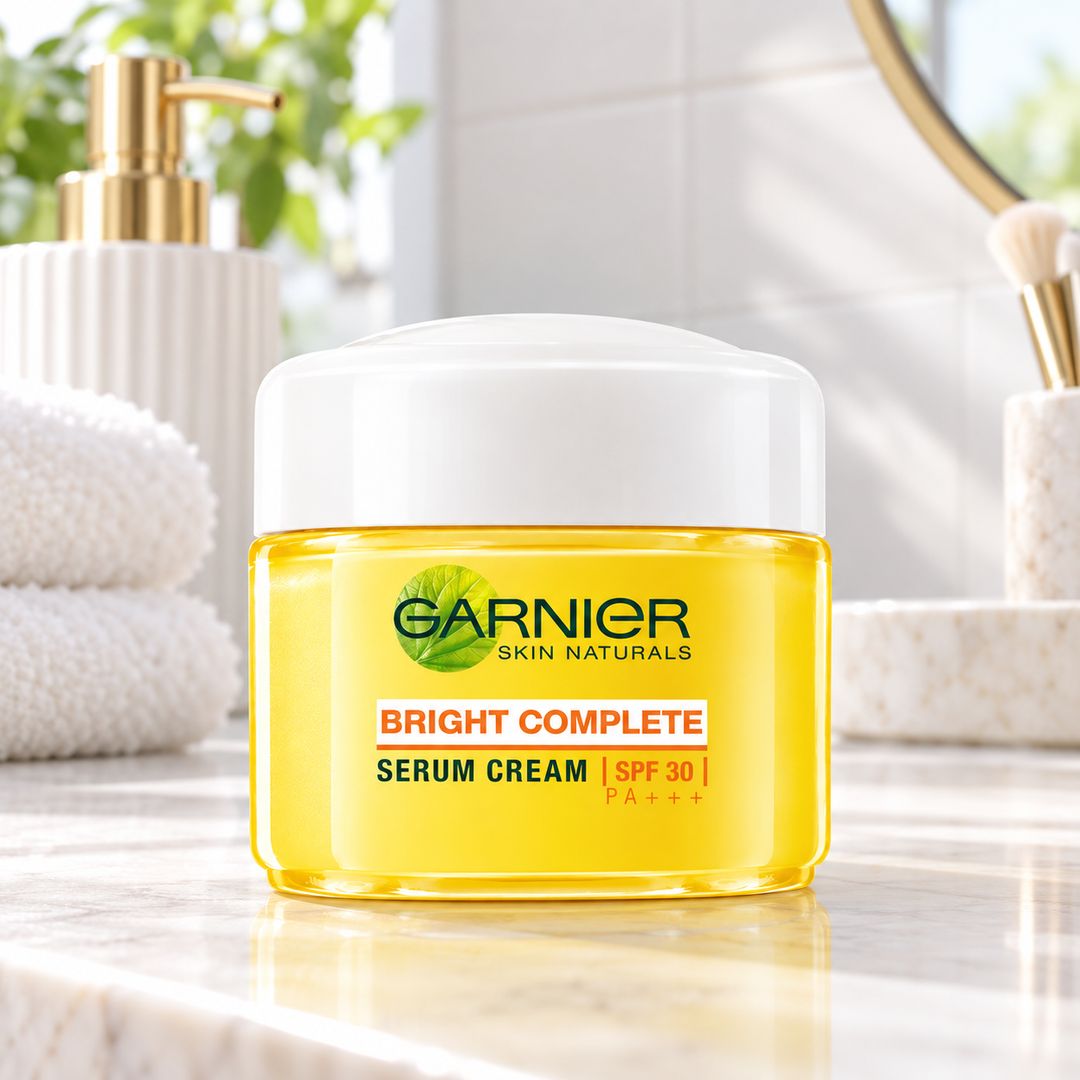 Garnier Bright Complete Serum Cream SPF 30 18 ml — retail packaging detail
