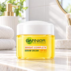 Garnier Bright Complete Serum Cream SPF 30 18 ml — retail packaging detail