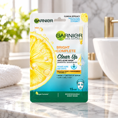 Garnier Clear Up Anti-Acne Serum Mask 23 g — retail packaging detail