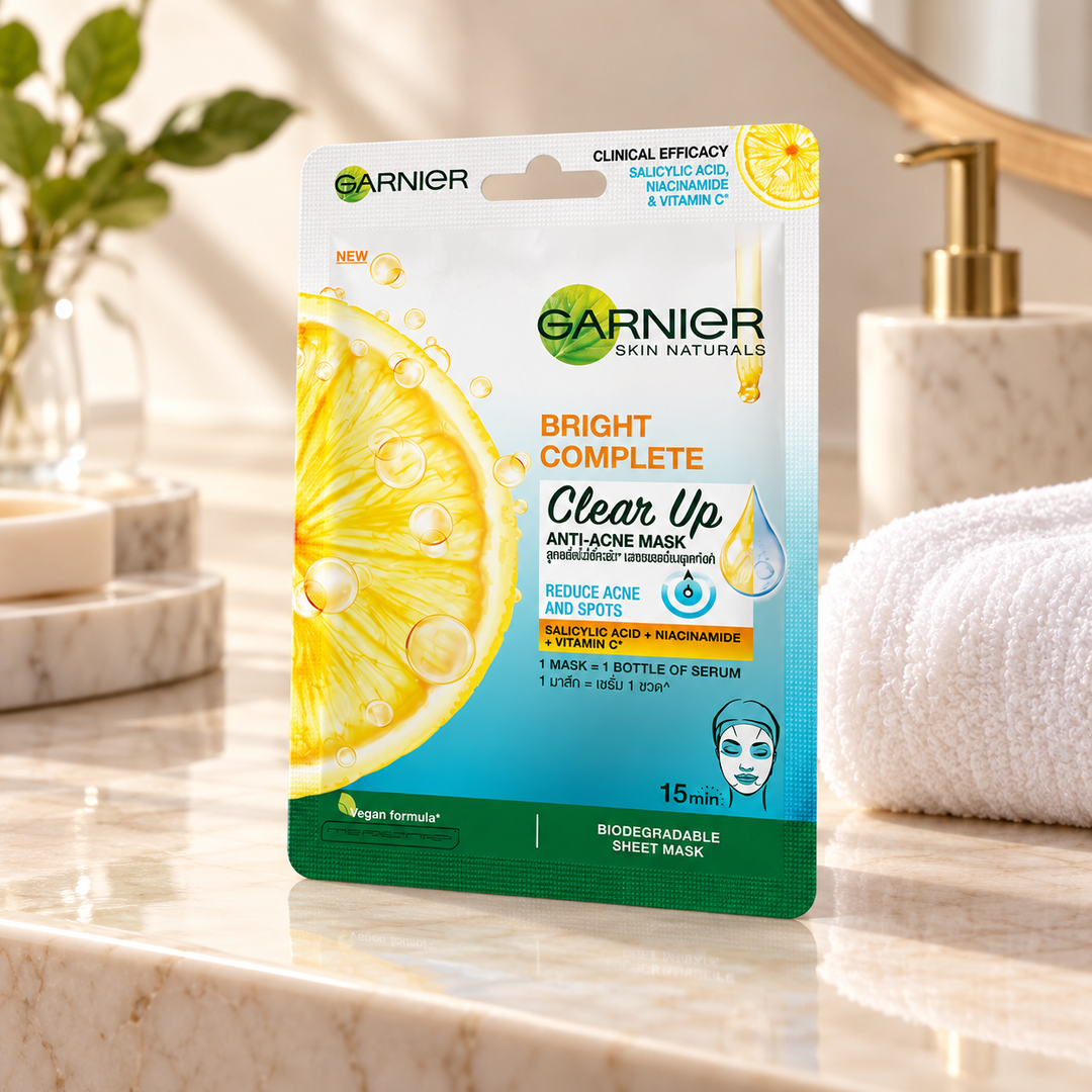 Garnier Clear Up Anti-Acne Serum Mask 23 g — lifestyle view