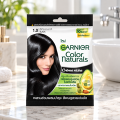 Garnier Color Naturals Crème Riche 1.0 Natural Black — retail packaging detail
