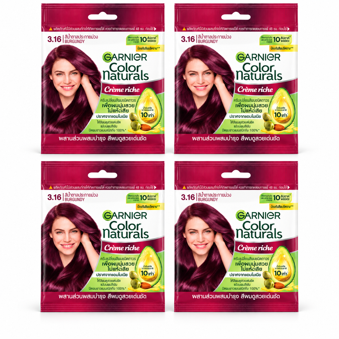 Garnier Color Naturals Crème Riche 3.16 Burgundy – 4 Kits