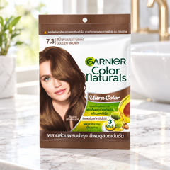Garnier Color Naturals Ultra Color 7.3 Golden Brown — retail packaging detail