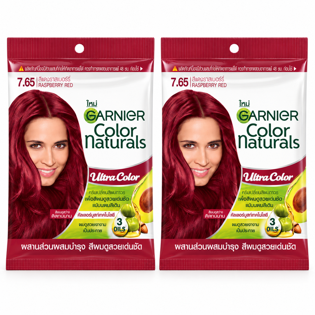 Garnier Color Naturals Ultra Color 7.65 Raspberry Red – 2 Kits
