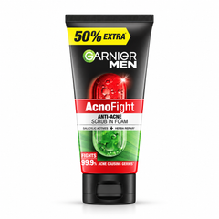Garnier Men AcnoFight Anti-Acne Scrub in Foam 150 ml on white background