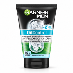 Garnier Men Oil Control Anti-Blackhead Scrub 100 ml on white background