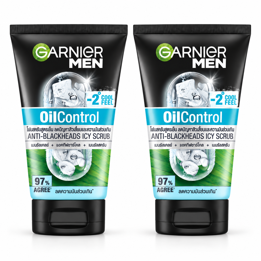 Garnier Men Oil Control Anti-Blackhead Scrub 100 ml – 2 Tubes