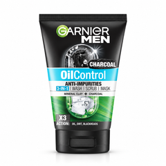 Garnier Men Oil Control 3-in-1 Charcoal Foam 100 ml on white background