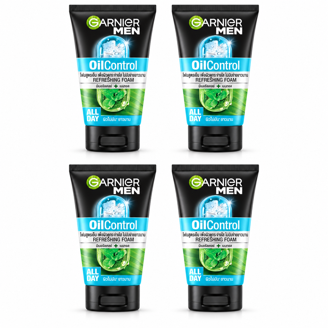 Garnier Men Oil Control Brightening Cooling Foam 100 ml – 4 Tubes