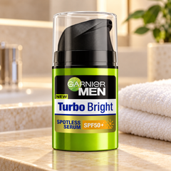 Garnier Men Turbo Bright Spotless Serum SPF50+ 40 ml — lifestyle view