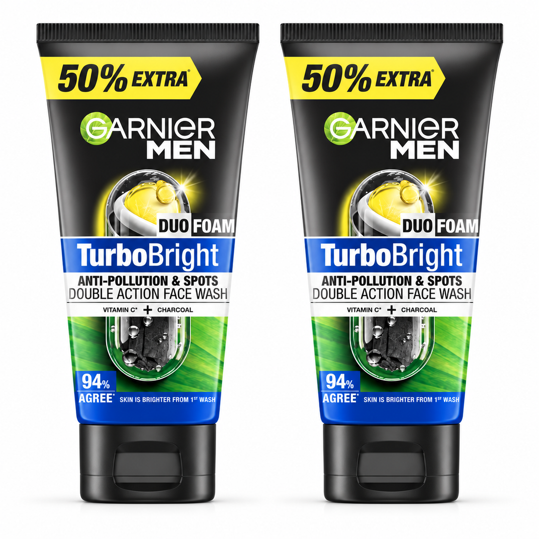 Garnier Men Turbo Bright Super Duo Foam 150 ml – 2 Tubes