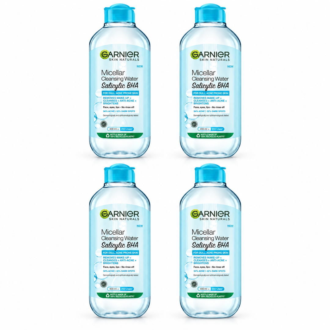 Garnier Micellar Cleansing Water Salicylic BHA Blue 400 ml – 4 Bottles