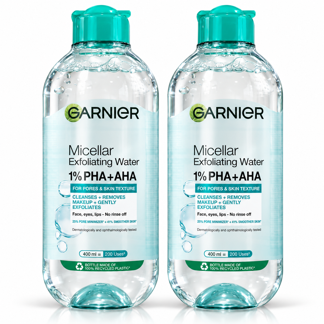 Garnier Micellar Exfoliating Water 1% PHA+AHA 400 ml – 2 Bottles