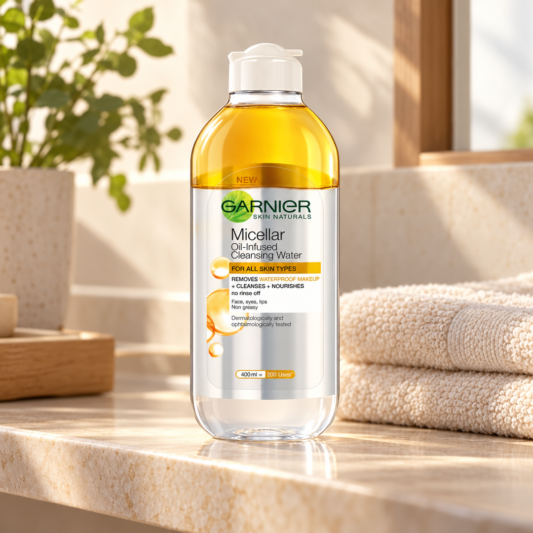 Garnier Micellar Oil-Infused Cleansing Water 400 ml — lifestyle view