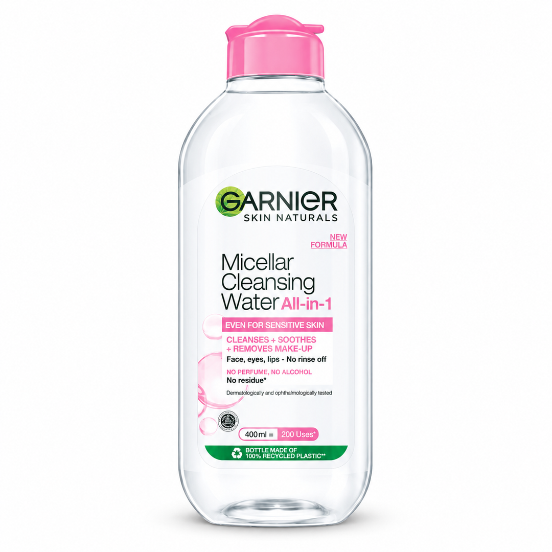 Garnier Micellar Cleansing Water for Sensitive Skin 400 ml on white background