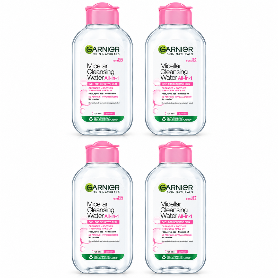 Garnier Micellar Cleansing Water Sensitive Skin Pink 125 ml – 4 Bottles