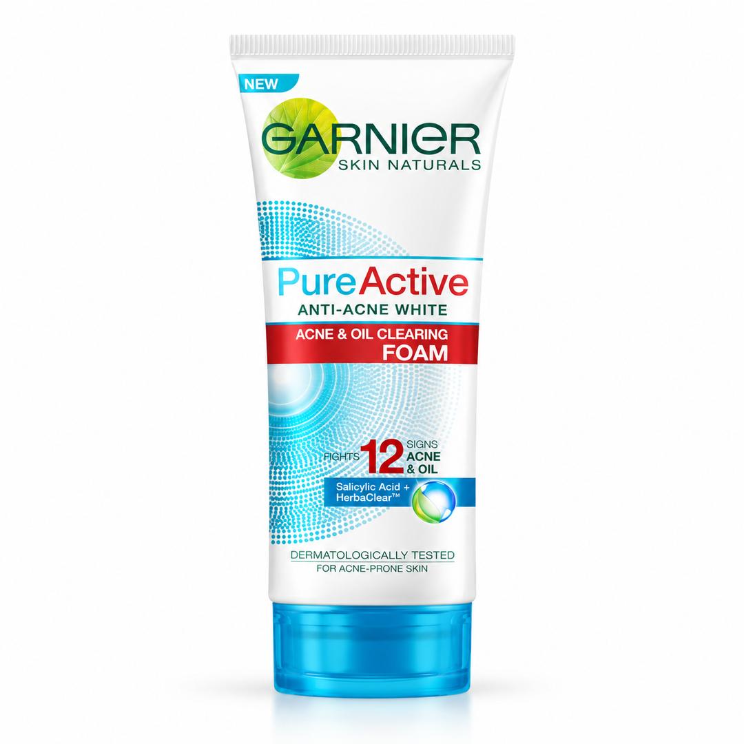 Garnier Pure Active Anti-Acne Acne & Oil Clearing Foam 100 ml on white background