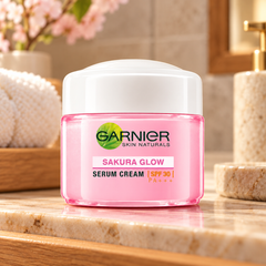 Garnier Sakura Glow Serum Cream SPF 30 18 ml — lifestyle view