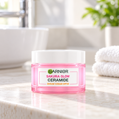 Garnier Sakura Glow Ceramide Day Serum Cream SPF30 PA+++ 50 ml — retail packaging detail